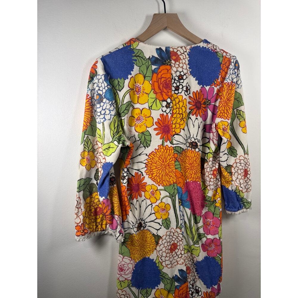 Cara Cara Mabel Dress in Retro Floral Print Terry Cloth Mini Dress, Medium - Picture 7 of 8